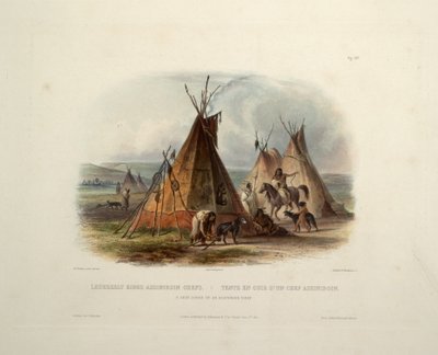 Una tenda di pelle del capo Assiniboin da Karl Bodmer